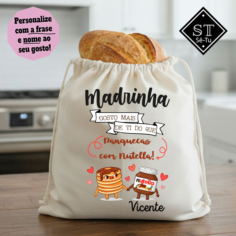 Saco de frescos Madrinha Gosto de ti mais do que Panquecas com Nutella